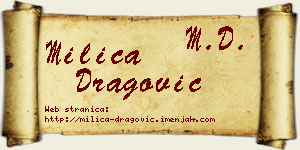 Milica Dragović vizit kartica